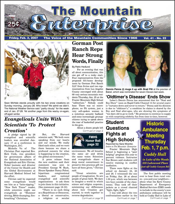 The Mountain Enterprise February 02, 2007 Edition