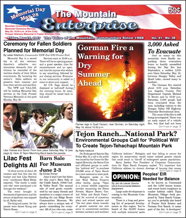 The Mountain Enterprise May 25, 2007 Edition