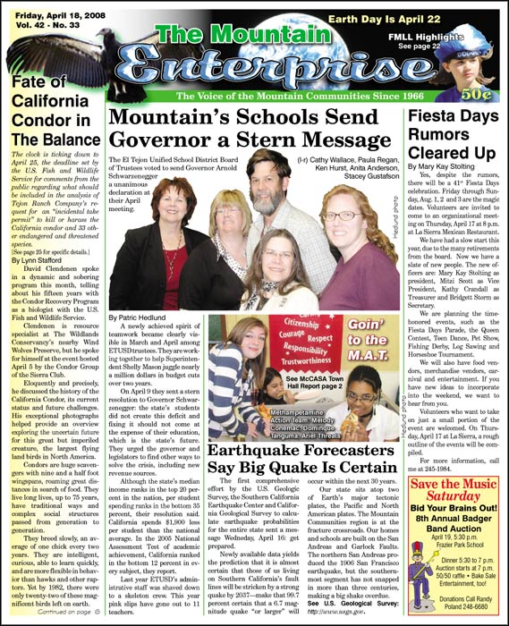 The Mountain Enterprise April 18, 2008 Edition