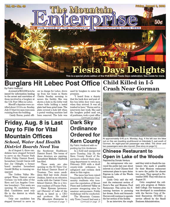 The Mountain Enterprise August 08, 2008 Edition