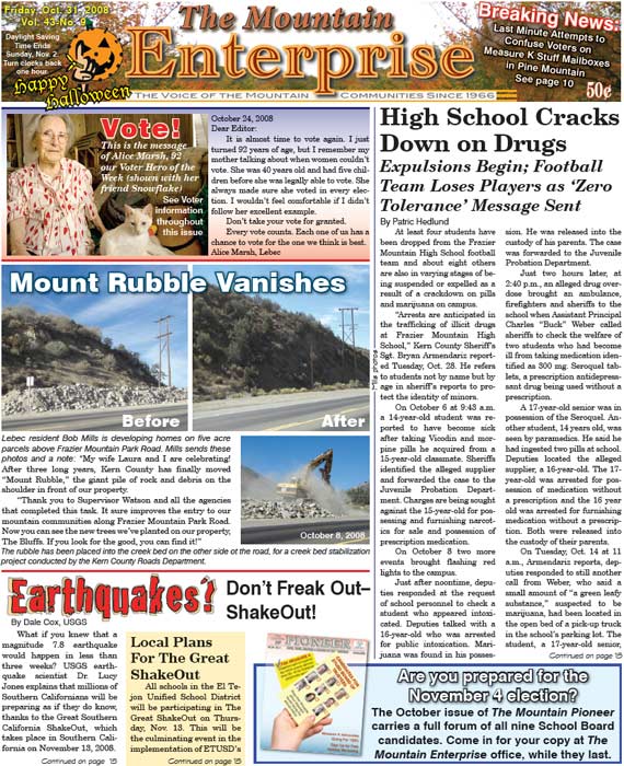 The Mountain Enterprise October 31, 2008 Edition