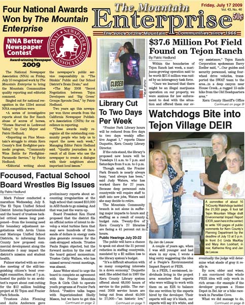 The Mountain Enterprise July 17, 2009 Edition