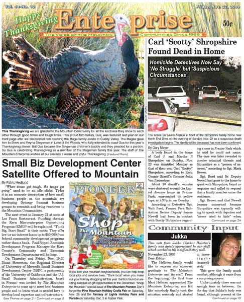 The Mountain Enterprise November 27, 2009 Edition