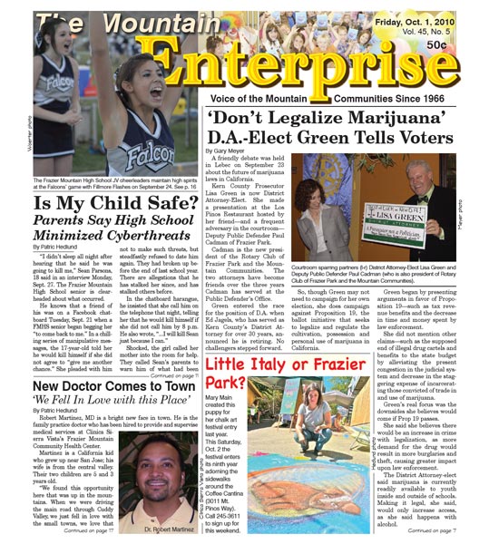The Mountain Enterprise October 01, 2010 Edition