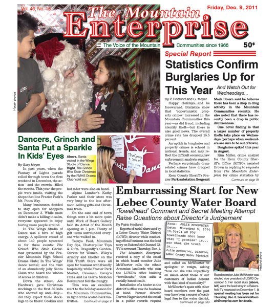The Mountain Enterprise December 09, 2011 Edition