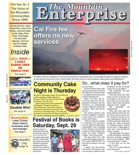 The Mountain Enterprise September 28, 2012 Edition