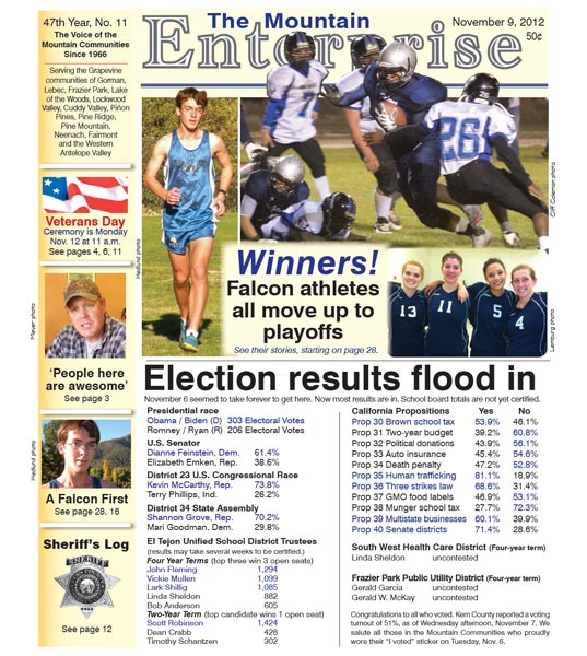 The Mountain Enterprise November 09, 2012 Edition