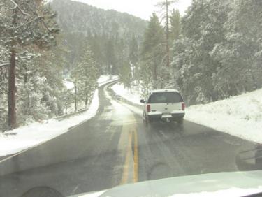 Mil Potrero Highway out of Pine Mountain was in very good condition at 10:30 on Sunday morning. [photo by The Mountain Enterprise]