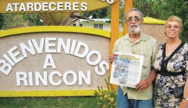 Louis and Margaret &quotMarge" Arroyo of Pine Mountain went on their tropical vacation to Rincon, Puerto Rico (they took along their trusty local newspaper).