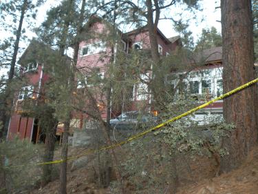 The home on Symonds Drive where Wade &quotKenny" Cadwallader was shot on July 20. [Hedlund photo for The Mountain Enterprise]