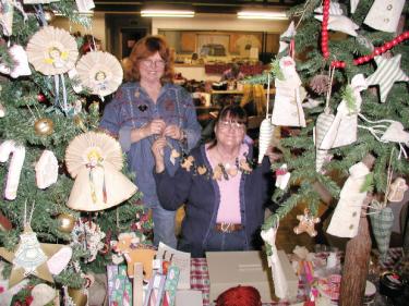 Kate Sky and Chere Moris sold handmade tree ornaments last year.
