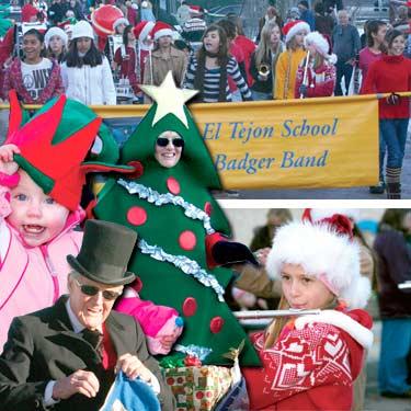 The Mountain loves to celebrate! Grand Marshal Richard Hoegh cut a sharp figure in tuxedo and top hat for the 24th Annual Festival of Lights Holiday Faire Parade. A new twist on the notion of a ?living Christmas tree? grins brightly. A thousand revelers came out for the fun. 

