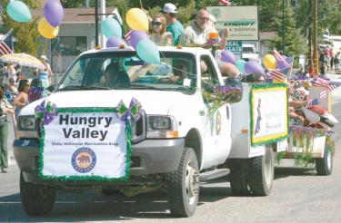 Hungry Valley State Vehicular Recreation Area?s float in this year?s Fiesta Days parade. The popular park could be closed due to California?s budget crisis unless outside funding is found. 
