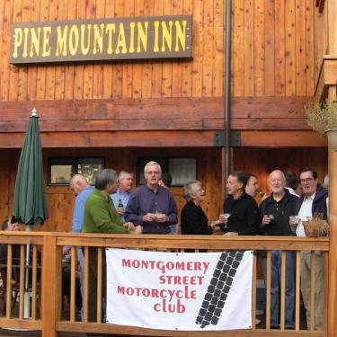 Montgomery Street Motorcycle Club enjoyed a self-hosted happy hour at the Pine Mountain Inn.[Meyer Photo]