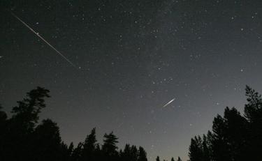 In August 2009, Mario Anzuoni took this image of meteors from the Perseid shower shooting across the sky above the Los Padres National forest near Frazier Park. This image was printed in The Irish Times.