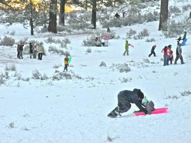 Snowpack in the mountains of Northern California contribute to the aqueducts that feed California's cities and farmers, but local snowfall on Mount Pinos recharges our local aquifer, from which the current population draws all of its water.