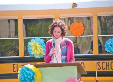 Sarah Mason Z’berg tells fond memories of her mother, Shelly Mason, at a celebration and memorial for the former El Tejon Unified School District teacher, principal and superintendent.