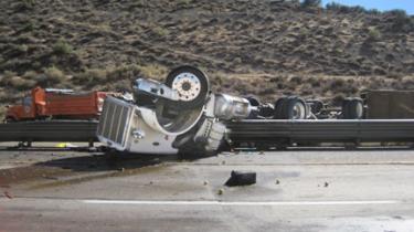 Heather Tianen sent this photo of the accident scene to The Mountain Enterprise.