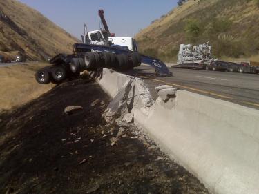 The two big rigs that collided just north of the El Tejon exit of the Grapevine on Wednesday, Sept. 21 about 2 p.m.