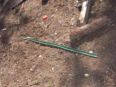 Robert Vasquez claimed he was assaulted with this fence stake. [Mountain Enterprise photo]