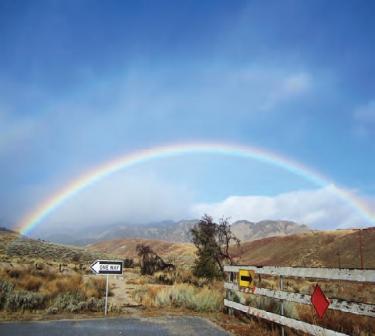 Cristal Vivirito caught a perfect rainbow arched over Falcon Way near Frazier Mountain High School at 9:30 a.m. on Monday, Jan. 23 when winter came by with a wet gift for the Mountain Communities, and then blew away.