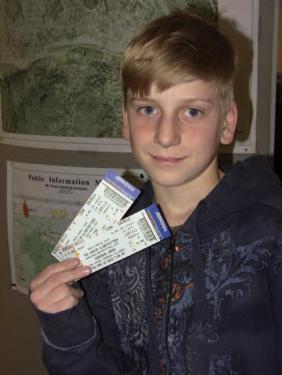 Nick Wells, 12 is on his way to the Globetrotters game on February 16.