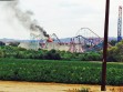 Colossus roller coaster ride catches fire at Magic Mountain