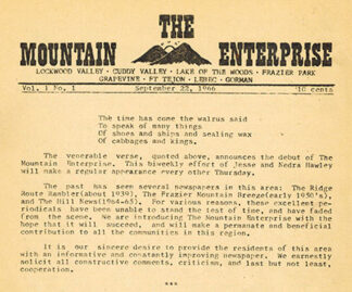 First edition of The Mountain Enterprise