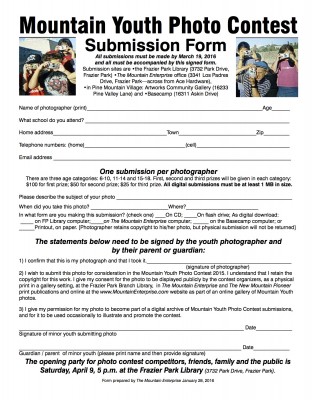 Double click to expand and print the form for filling out. Turn in with your photo at any of the locations listed. 