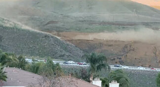 Billowing smoke from gas line