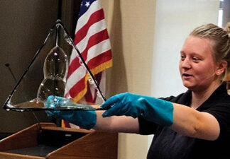 Moore creates bubble triangle for the children