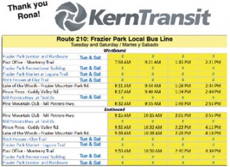 The Frazier Park local schedule