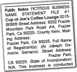 Lowest cost Fictitious Business Name (DBA) publishing in Kern County announced by The Mountain Enterprise