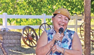 On Friday, June 19 Delia ‘Dee’ Dominguez, chairwoman of the Tinoqui-Chalola Council of the Kitanemuk and Yowlumne Tejon Indians gave a talk at the Ridge Route Communities Museum about the history of her ancestors on Tejon Ranch. Her cousin wants to build a casino at the base of the Grapevine. [photo by Patric Hedlund]