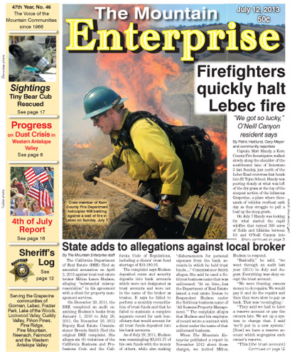 The Mountain Enterprise July 12, 2013 Edition