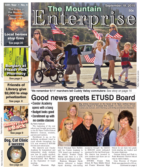 The Mountain Enterprise September 18, 2015 Edition