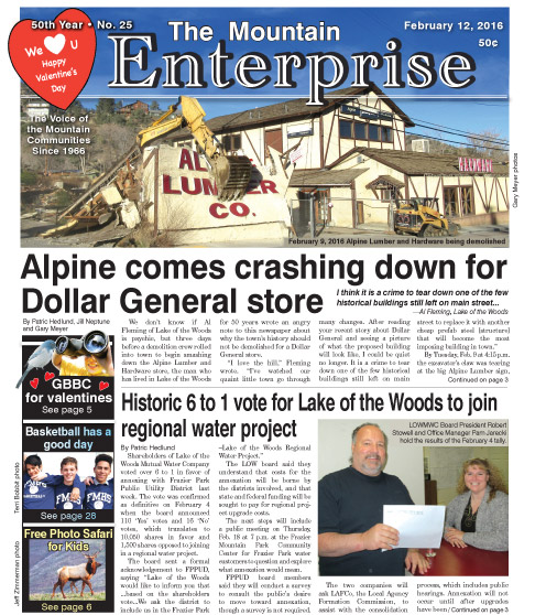 The Mountain Enterprise February 12, 2016 Edition
