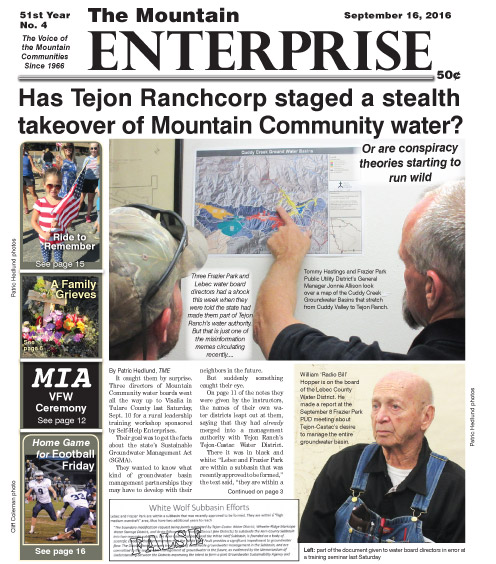 The Mountain Enterprise September 16, 2016 Edition