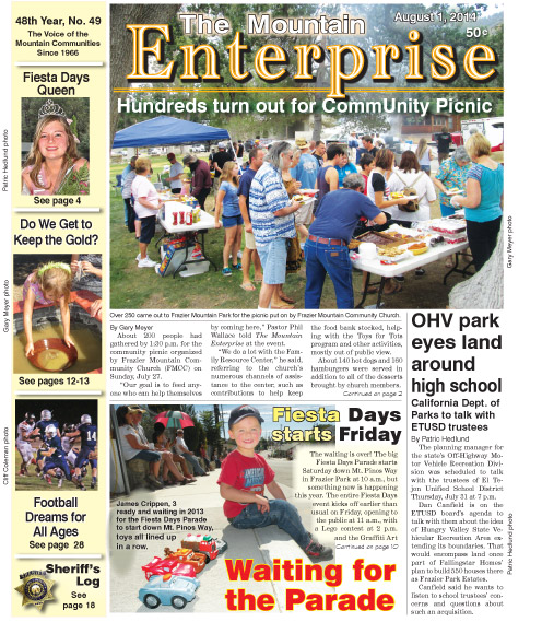 The Mountain Enterprise August 1, 2014 Edition