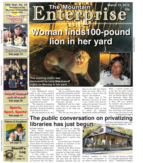 The Mountain Enterprise March 13, 2015 Edition