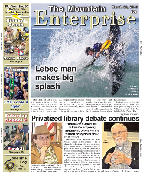 The Mountain Enterprise March 20, 2015 Edition
