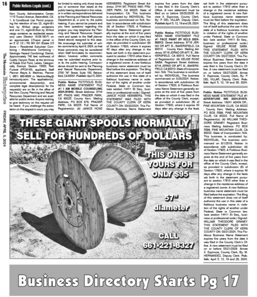 E16CLASS The Mountain Enterprise