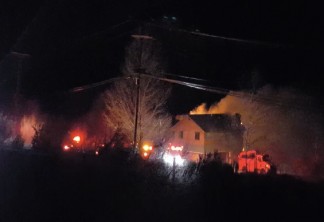 Image of the house fire from video sent to The Mountain Enterprise by reader Robert Whipkey.