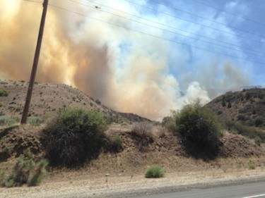 Scott Parsons grabbed this shot from the roadside near the fire on Frazier Mountain Park Road.