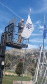 VFW, with help of Ace Hardware and Supervisor Parlier’s office, replace flags at Cody Prosser Memorial in the park
