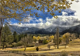 Monday, Nov. 28 photo by Mel Weinstein, showing snow still on the mountains above the Pine Mountain Club golf course.
