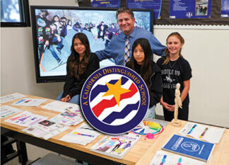El Tejon Middle School students with Kern County Superintendent of Schools