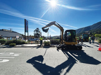 Volunteers working on the beautification of Frazier Park