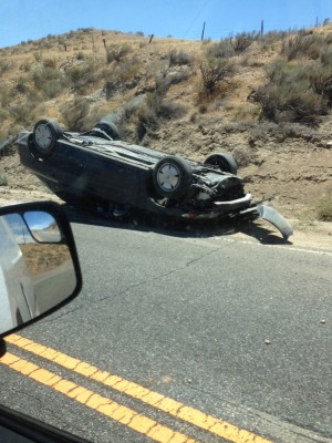 Gurdas Singh came upon this flipped vehicle at 1:56 p.m. on Friday, July 3 along Gorman Post Road.