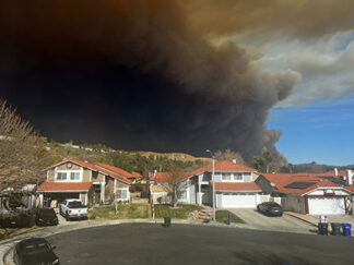 View of Hughes Fire from Castaic. Photo by Bre-Anna Sunde